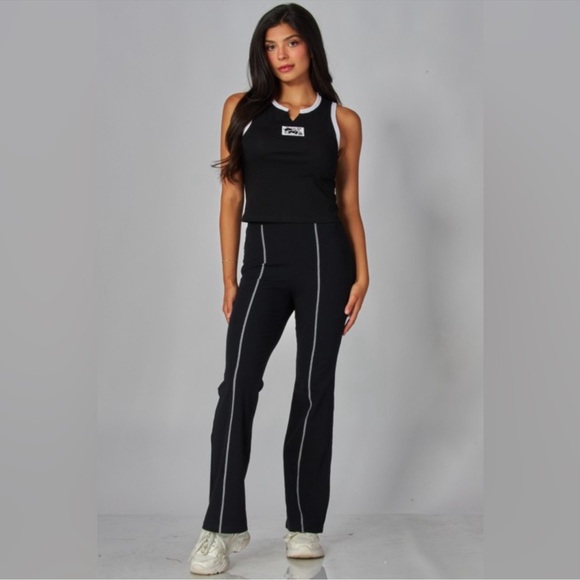 Black Star Detail Flare Pants - Picture 7 of 9